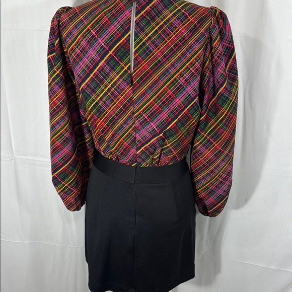 LDT Ivonne Tartan Plaid Multicolor Midi Dress Size 6 - Picture 7 of 10